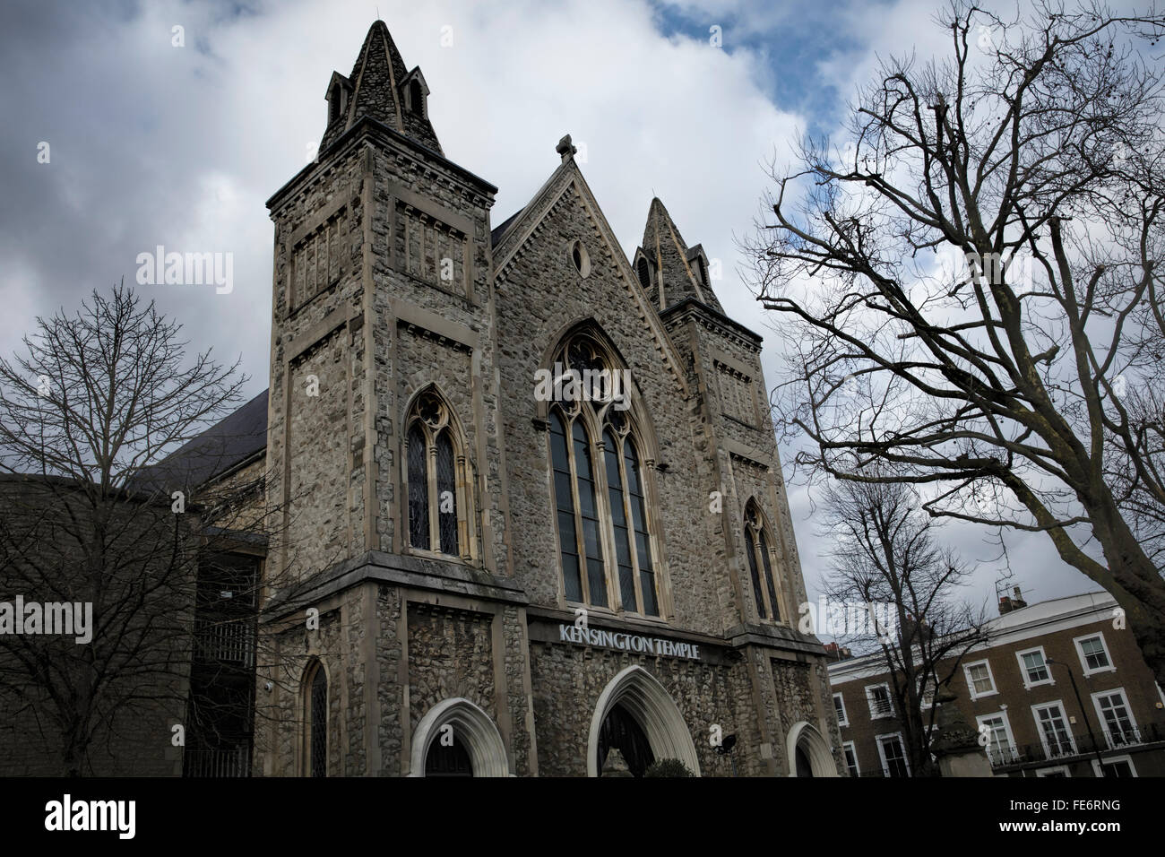 Front of Kensington Temple near Notting Hill in London W11 Stock Photo