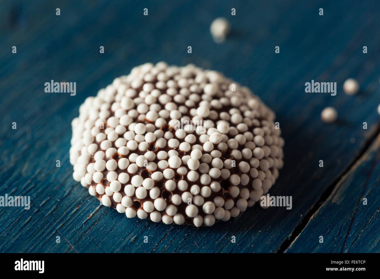 Sweet Homemade Dark Chocolate Nonpareils with White Sprinkles Stock