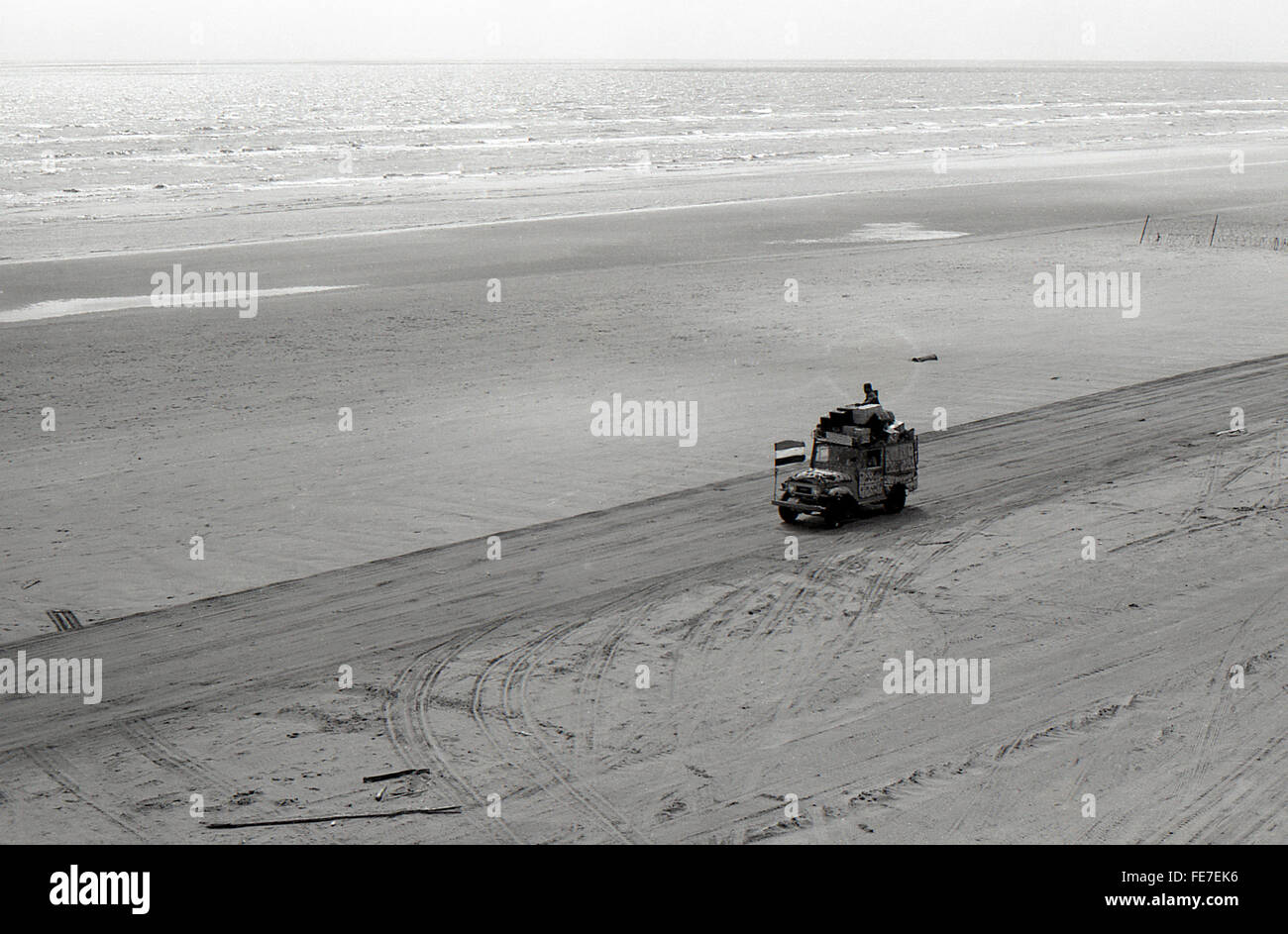 National Liberation Front  lorry Aden coast and beach 1967 Stock Photo