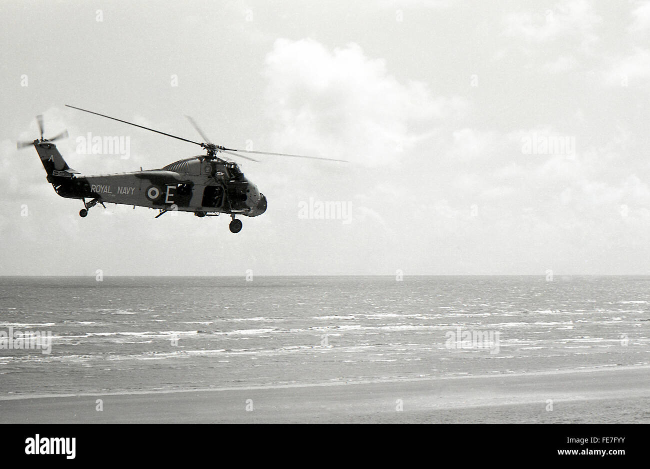 S-58 Navy Westland Wessex E by beach Aden Yemen 1967 withdrawal Stock Photo