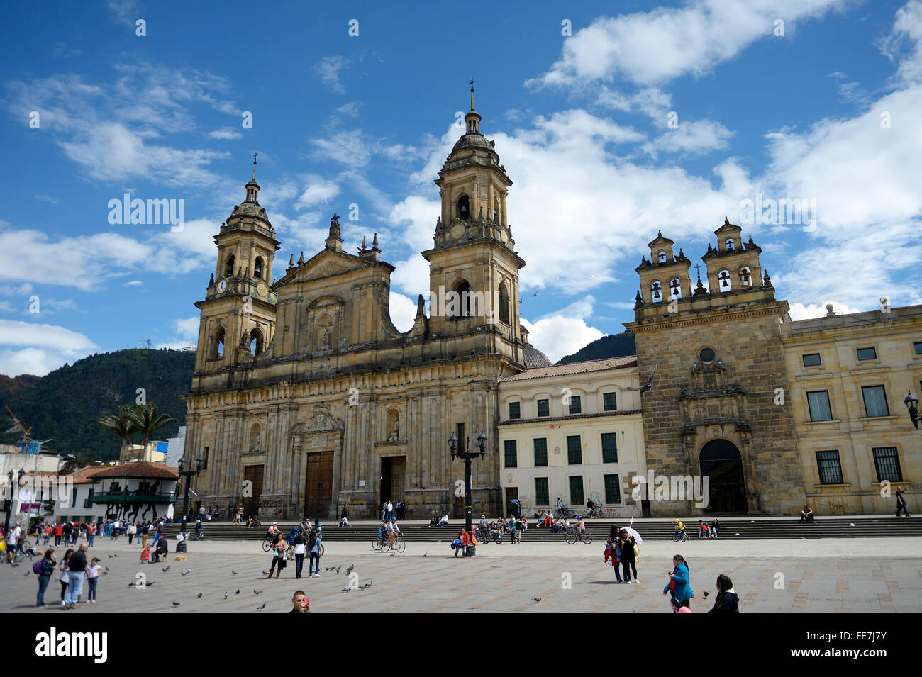 Catedral Primada de Colombia, cathedral, Plaza Bolivar, Bogota, Colombia Stock Photo