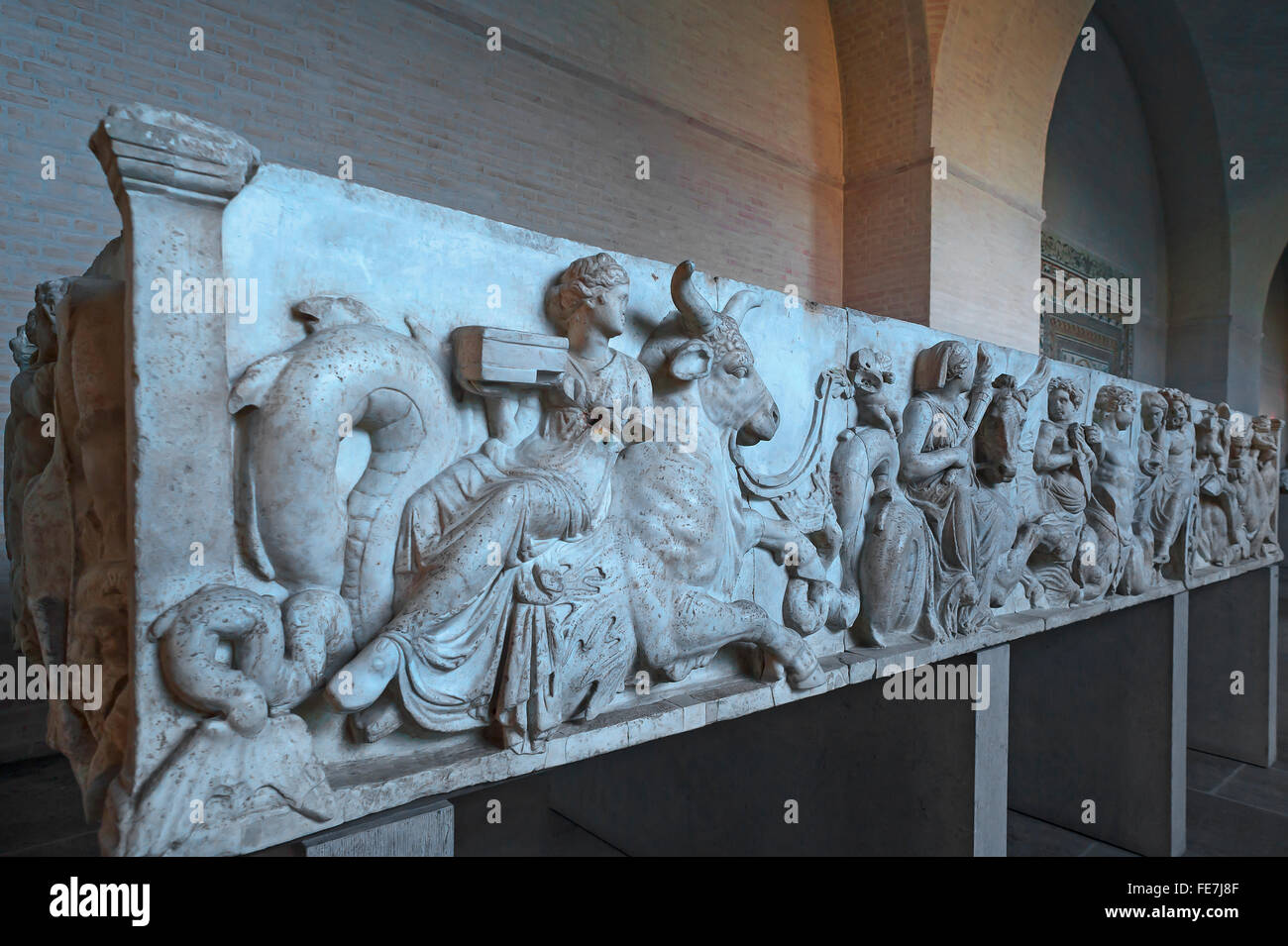 Roman Art. Altar of Domitius Ahenobarbus or ÒStatue Base of Marcus  AntoniusÓ, relief freize of a monumental statue group base. Sea thiasos for  the wedding of Poseidon and Amphitrite, 2nd half of