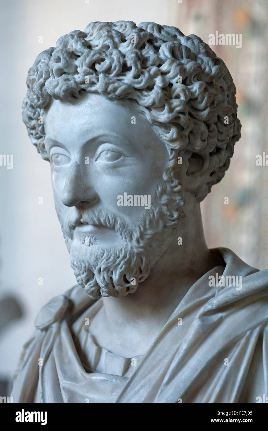 Bust of Marcus Aurelius, Roman emperor, Glyptothek, Königsplatz