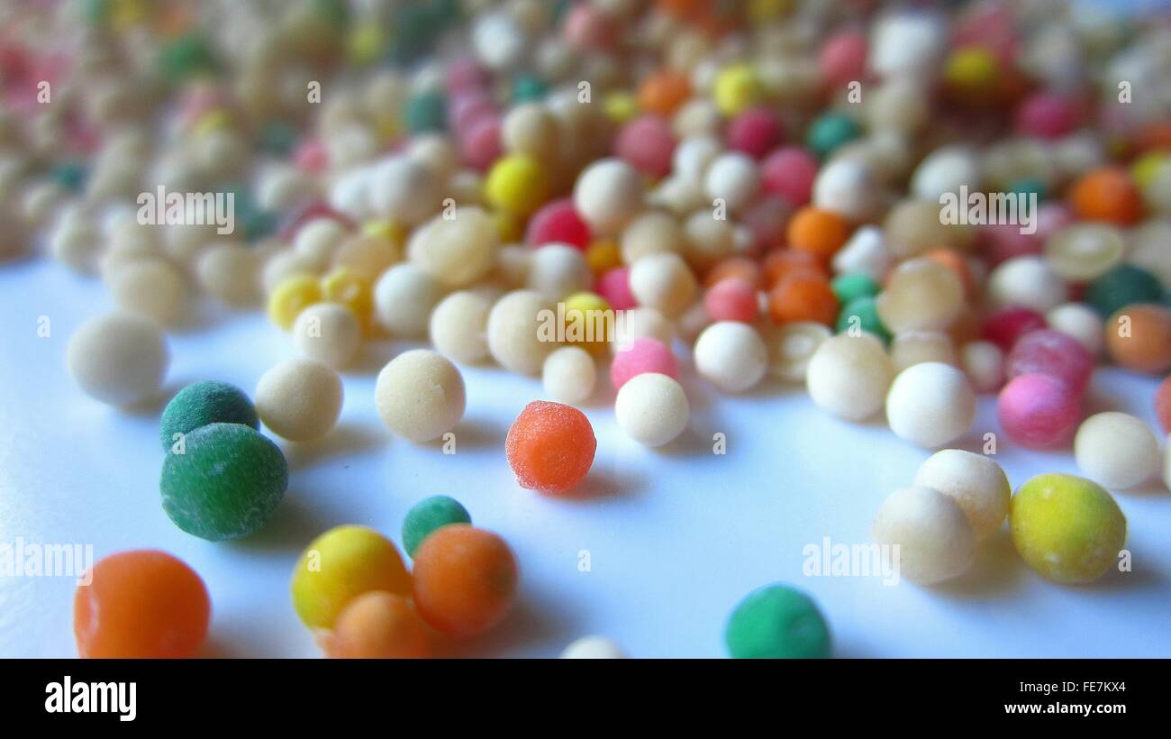 CloseUp Of Multi Colored Tapioca Pearls Stock Photo 94826316 Alamy