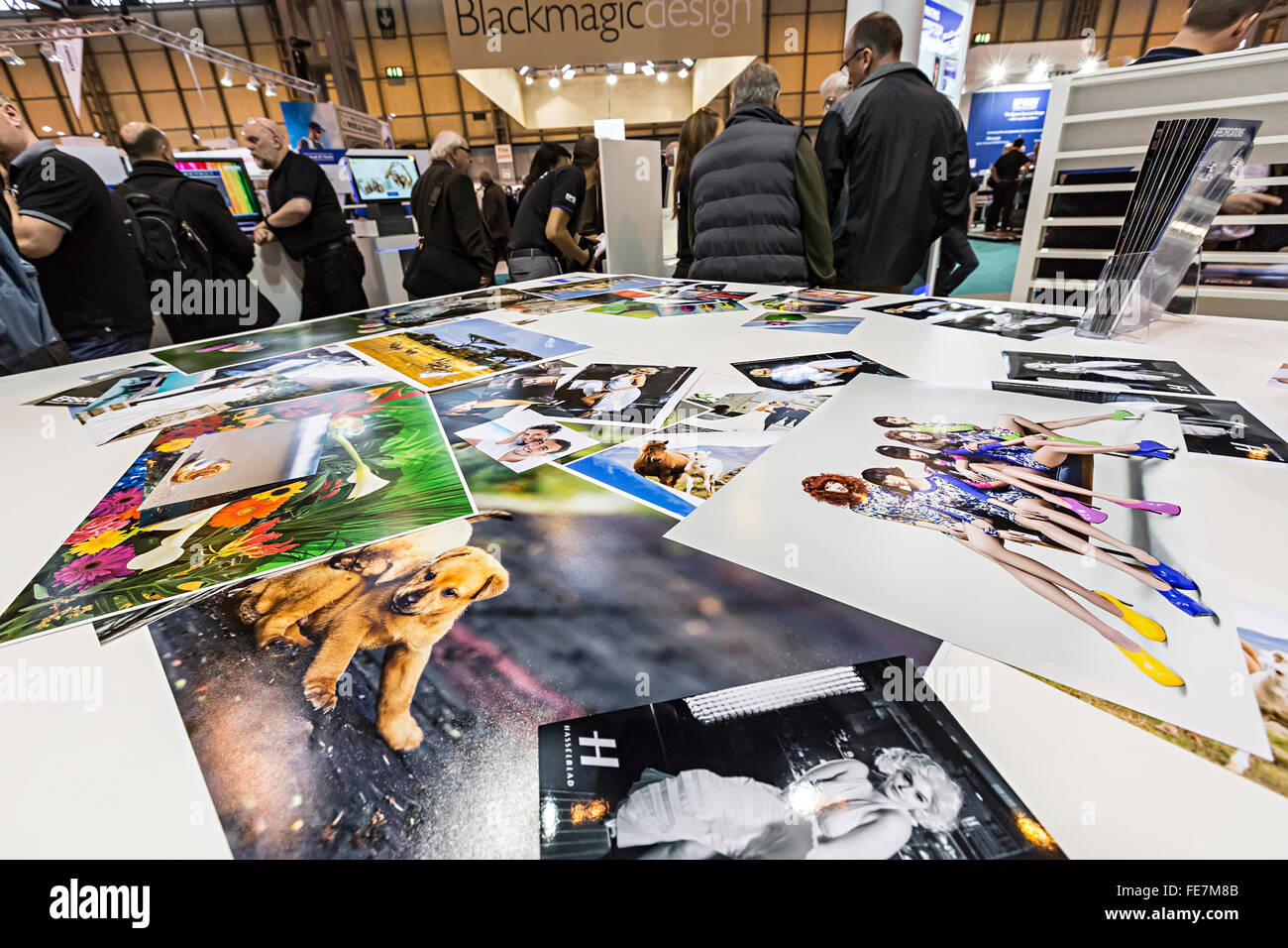Sample photographic prints on display at the NEC Photography Show