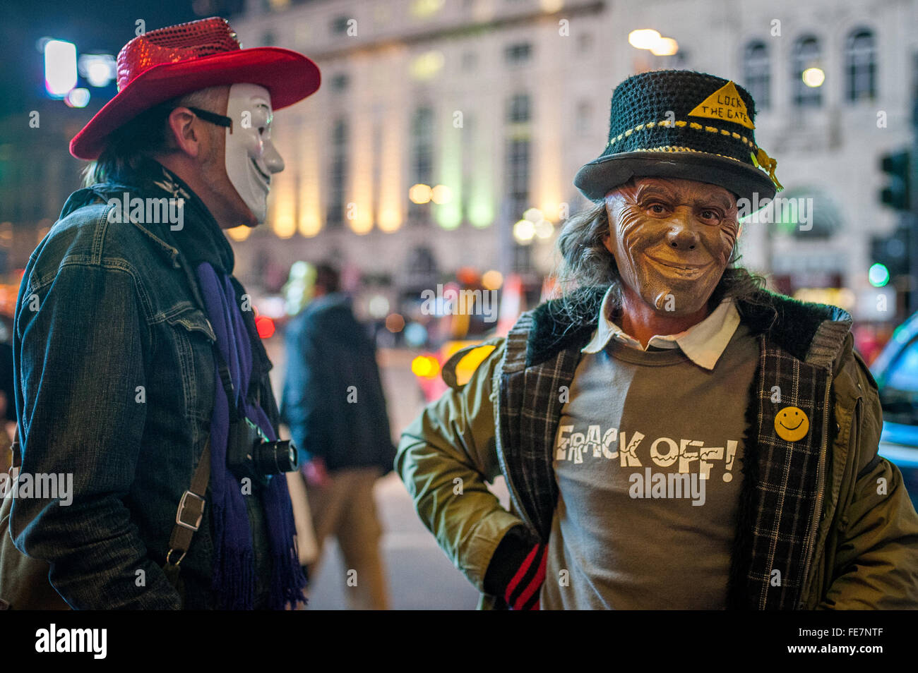 Masked protesters, Million Mask March, London 2014 Stock Photo