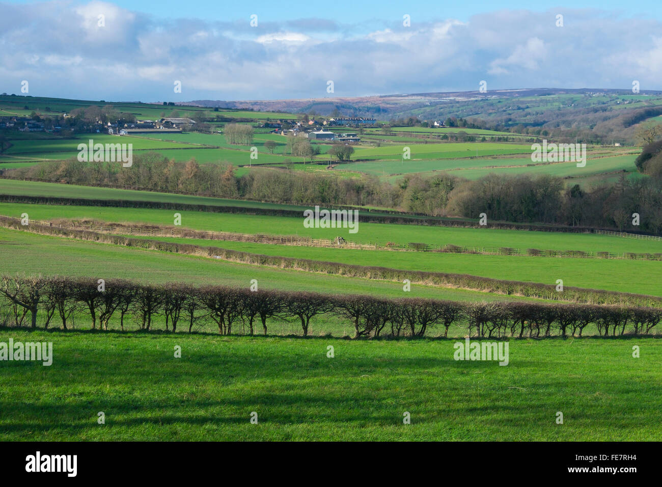 View across Derbyshire Farmland. Stock Photo