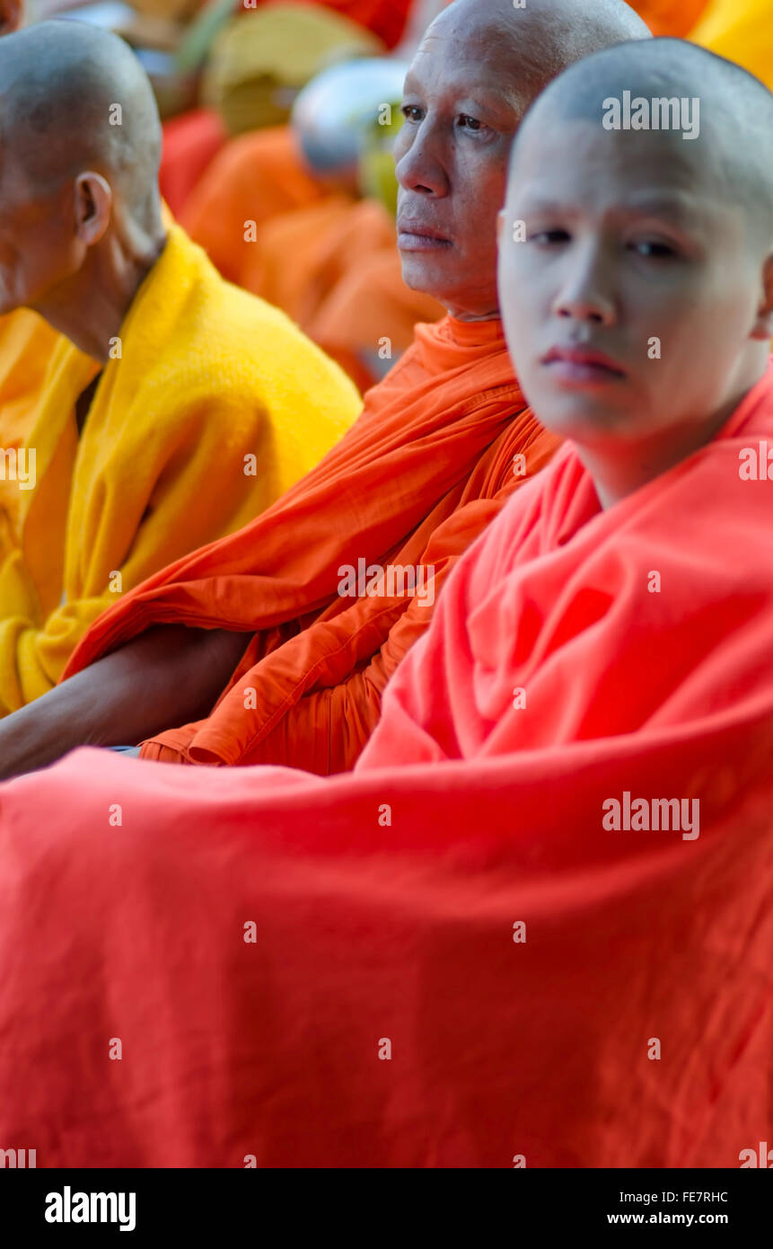 Chiang Mai, Thailand December 26, 2015 Buddhist monks attend a