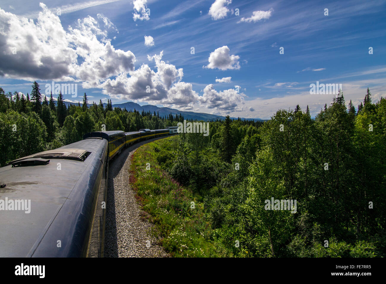 Alaska Train Northbound Stock Photo