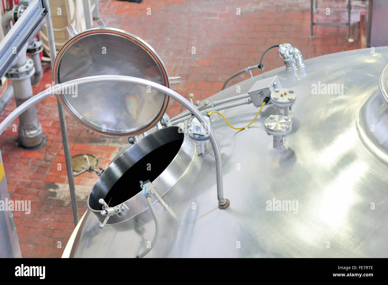 Milwaukee, Wisconsin, USA. Brewing kettle at large brewery complex. Stock Photo