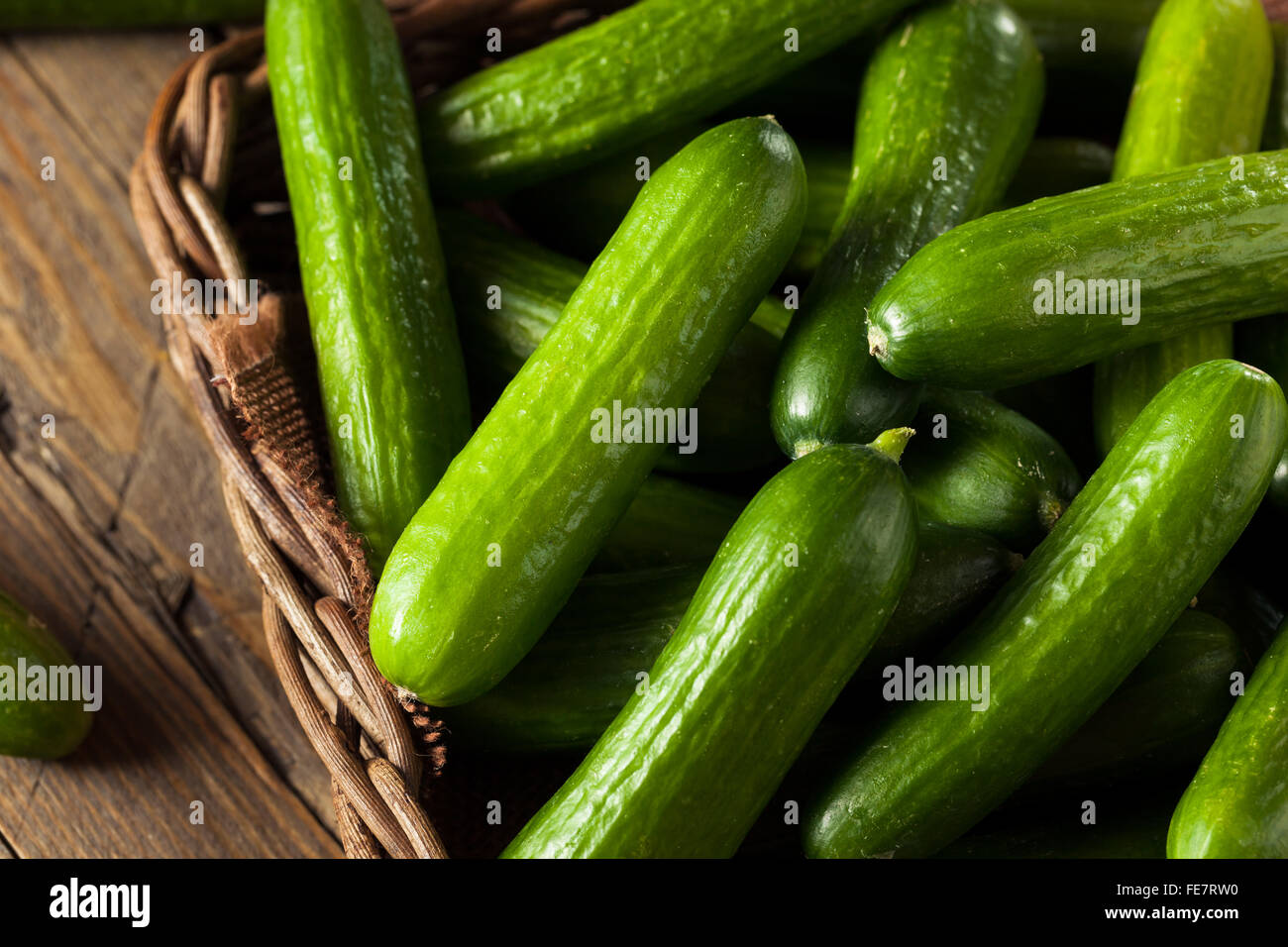Raw Organic Mini Baby Cucumbers Ready to Eat Stock Photo Alamy