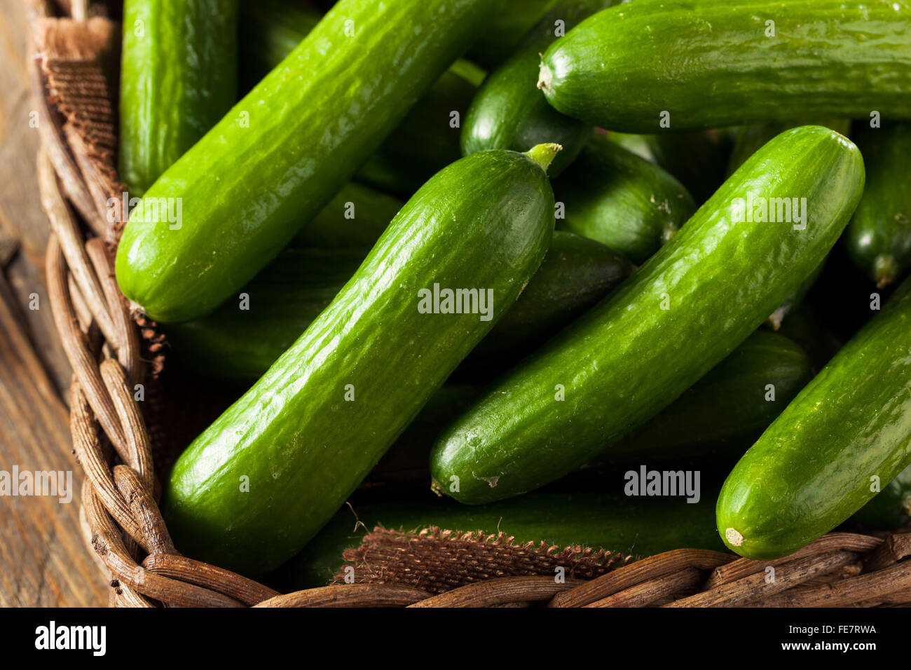 Raw Organic Mini Baby Cucumbers Ready to Eat Stock Photo Alamy