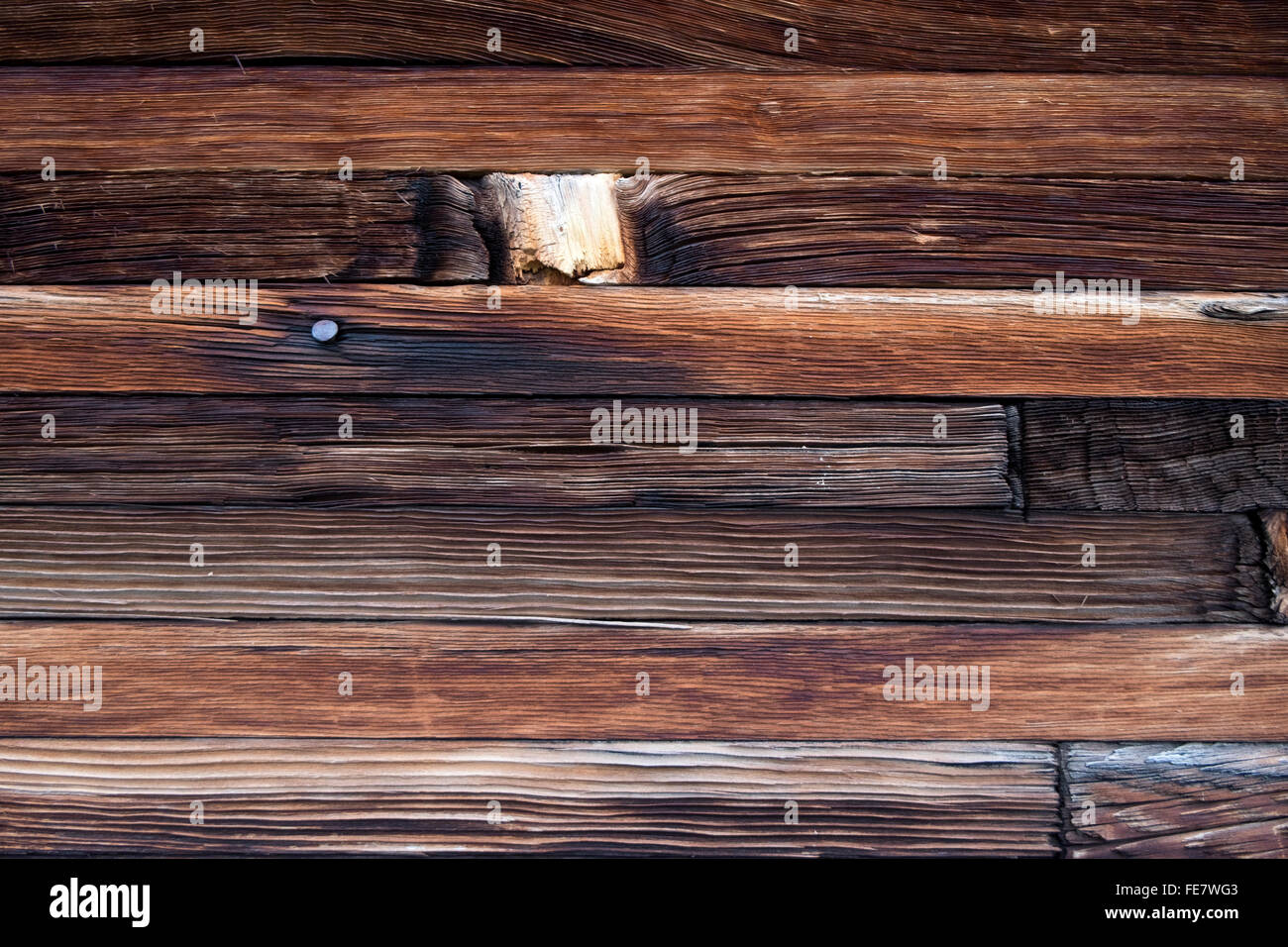 Old wood texture on an Idaho grain elevator Stock Photo