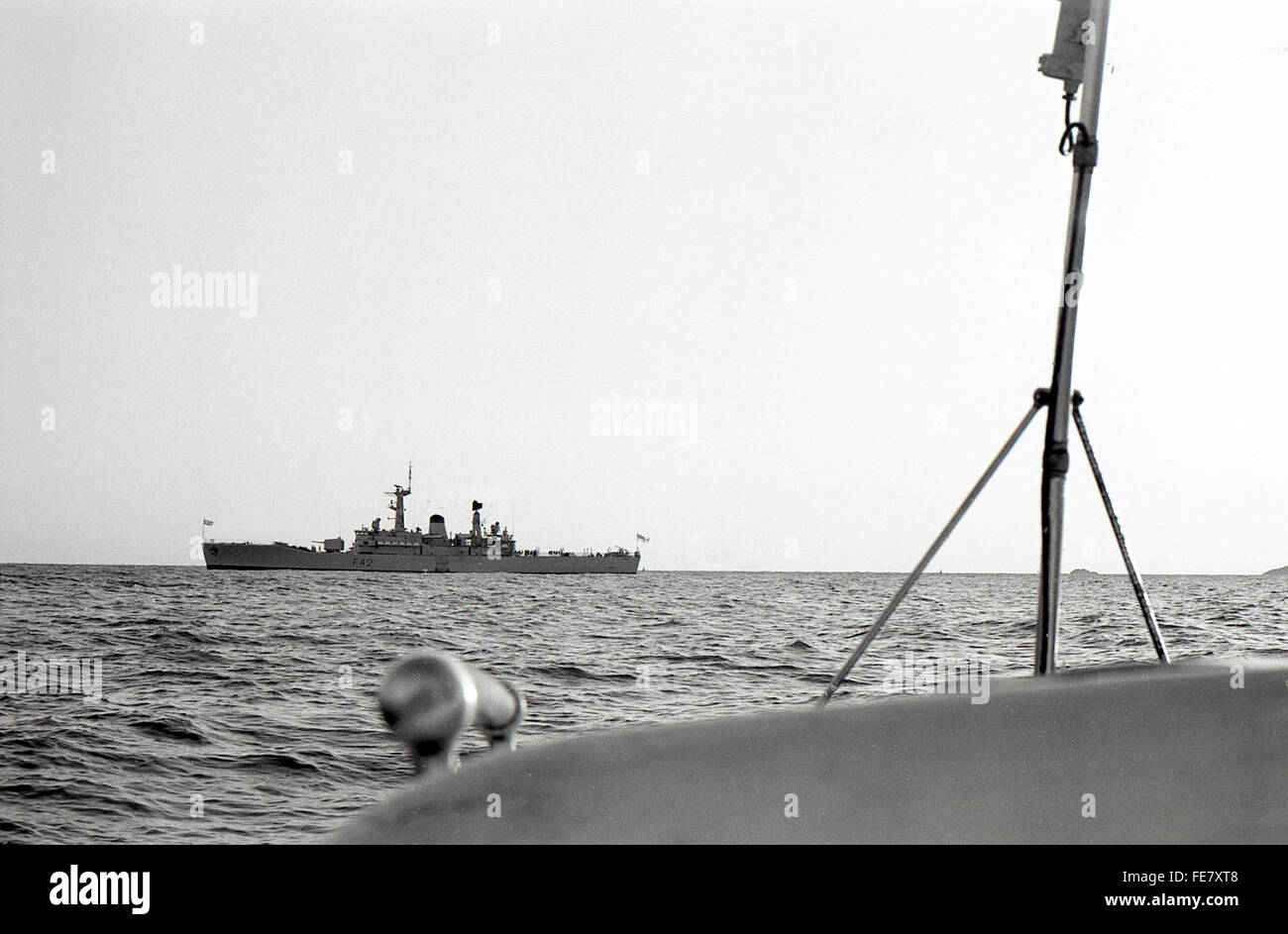 F42 Frigate HMS Phoebe Aden Yemen  British withdrawal 1967 Stock Photo