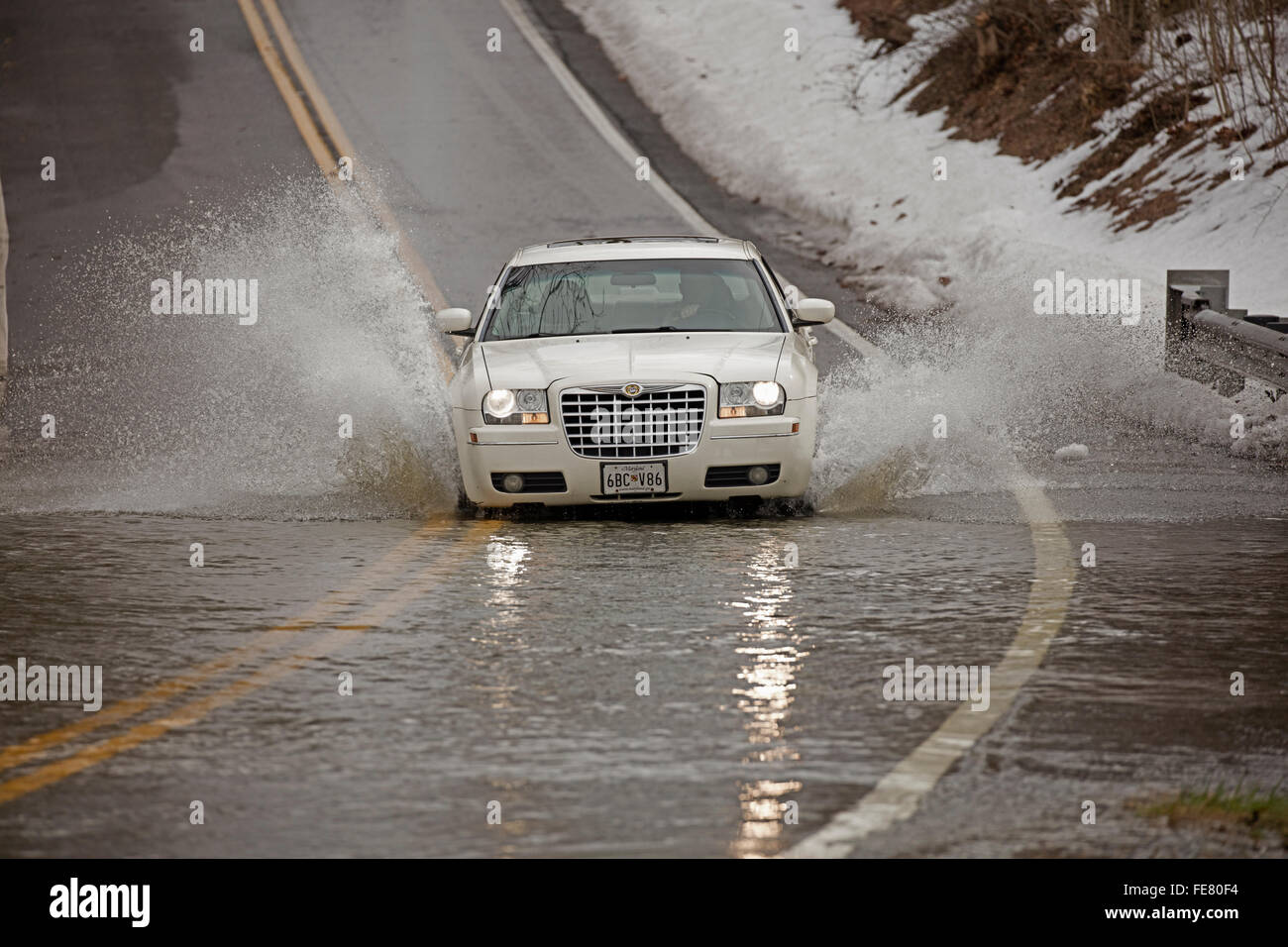 Maryland, USA. 4th February, 2016. Flooding after snow melt from winter