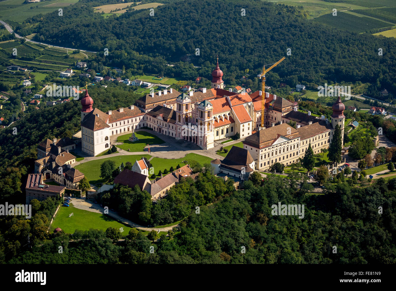Aerial view, the Austrian Benedictine Benedictine congregation in the ...