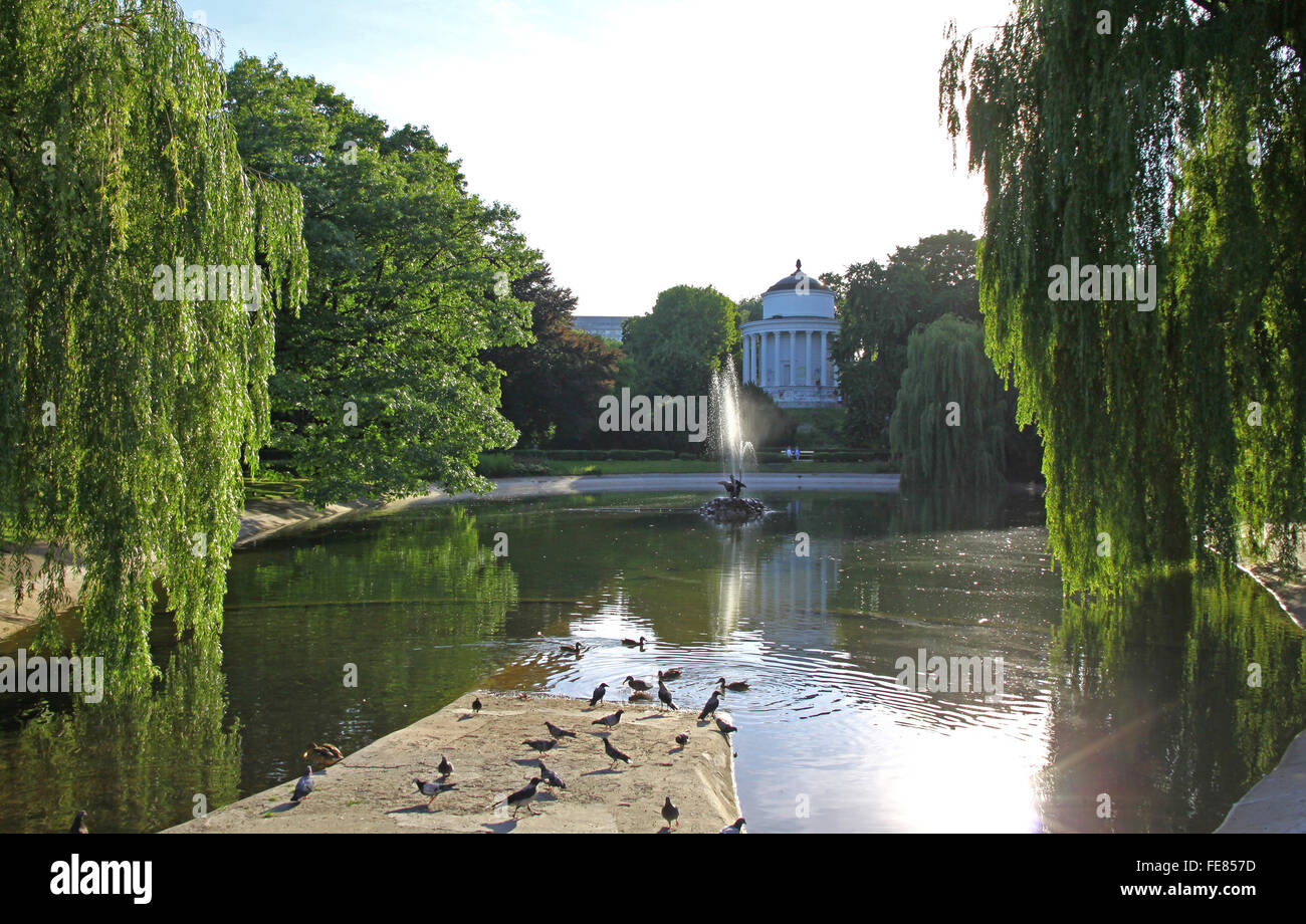 Saxon Garden (Polish: Ogrod Saski) - public park in the city center of Warsaw, Poland Stock Photo