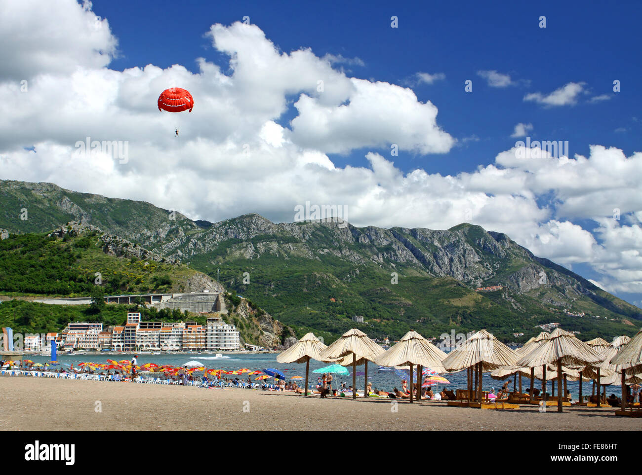 Famous Becici beach near Budva, Montenegro Stock Photo - Alamy