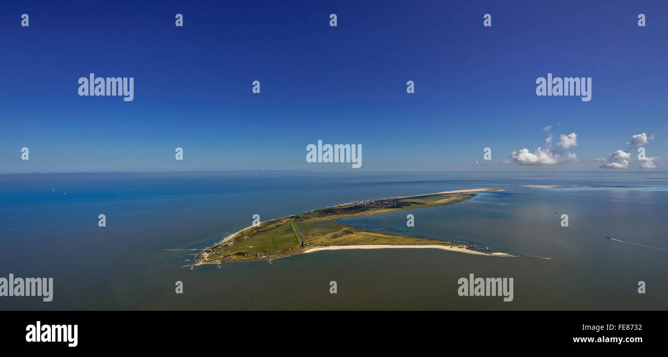Wadden Sea, aerial view, Wangerooge, North Sea, North Sea island, East Frisian Islands, Lower Saxony, Germany, Europe, Aerial Stock Photo