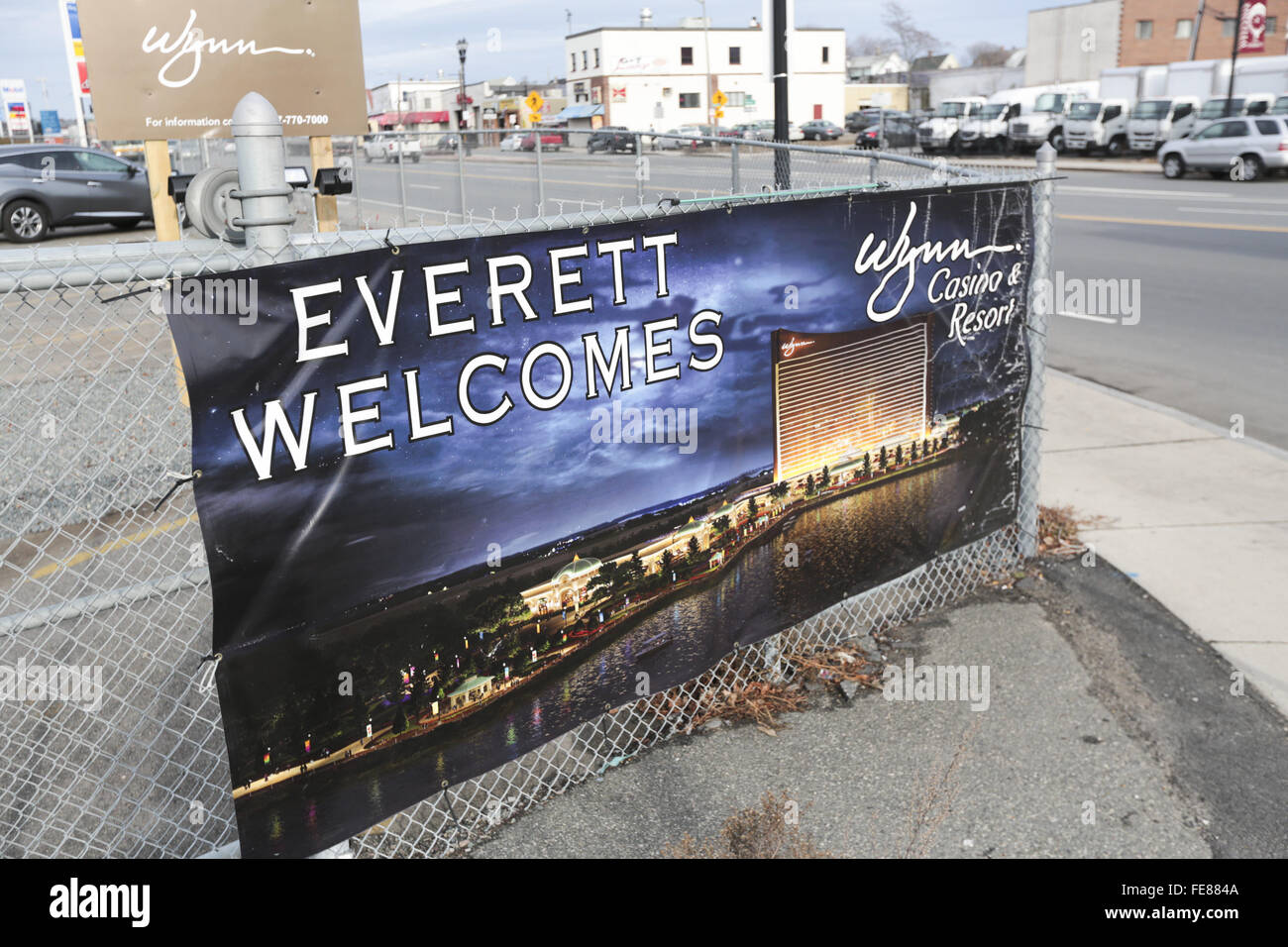 Everett Massachusetts Usa 4th Feb 2016 A Banner Marks The