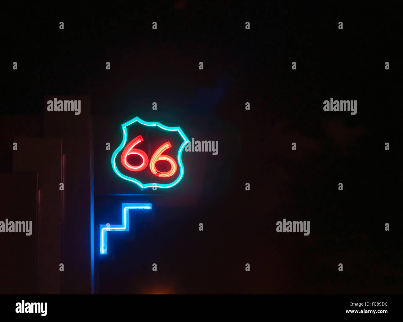 Route 66 neon sign, Albuquerque, New Mexico, USA Stock Photo Alamy