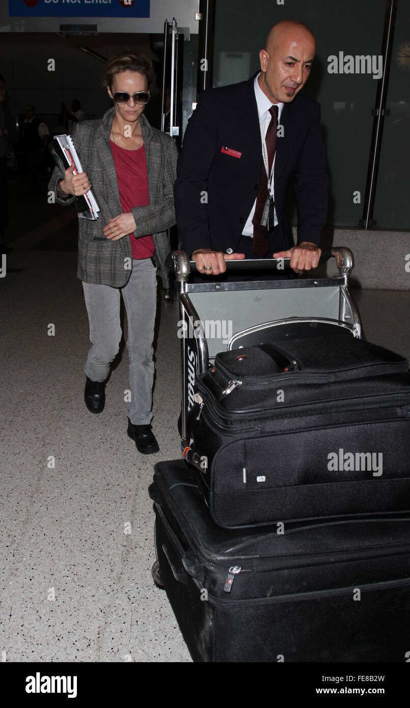 Vanessa Paradis arrives on a flight to Los Angeles International