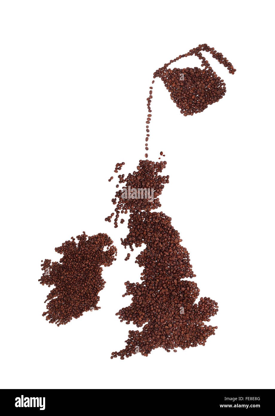 Fresh Roasted Coffee Beans Ireland Pot Of Coffee Pouring Beans Onto A