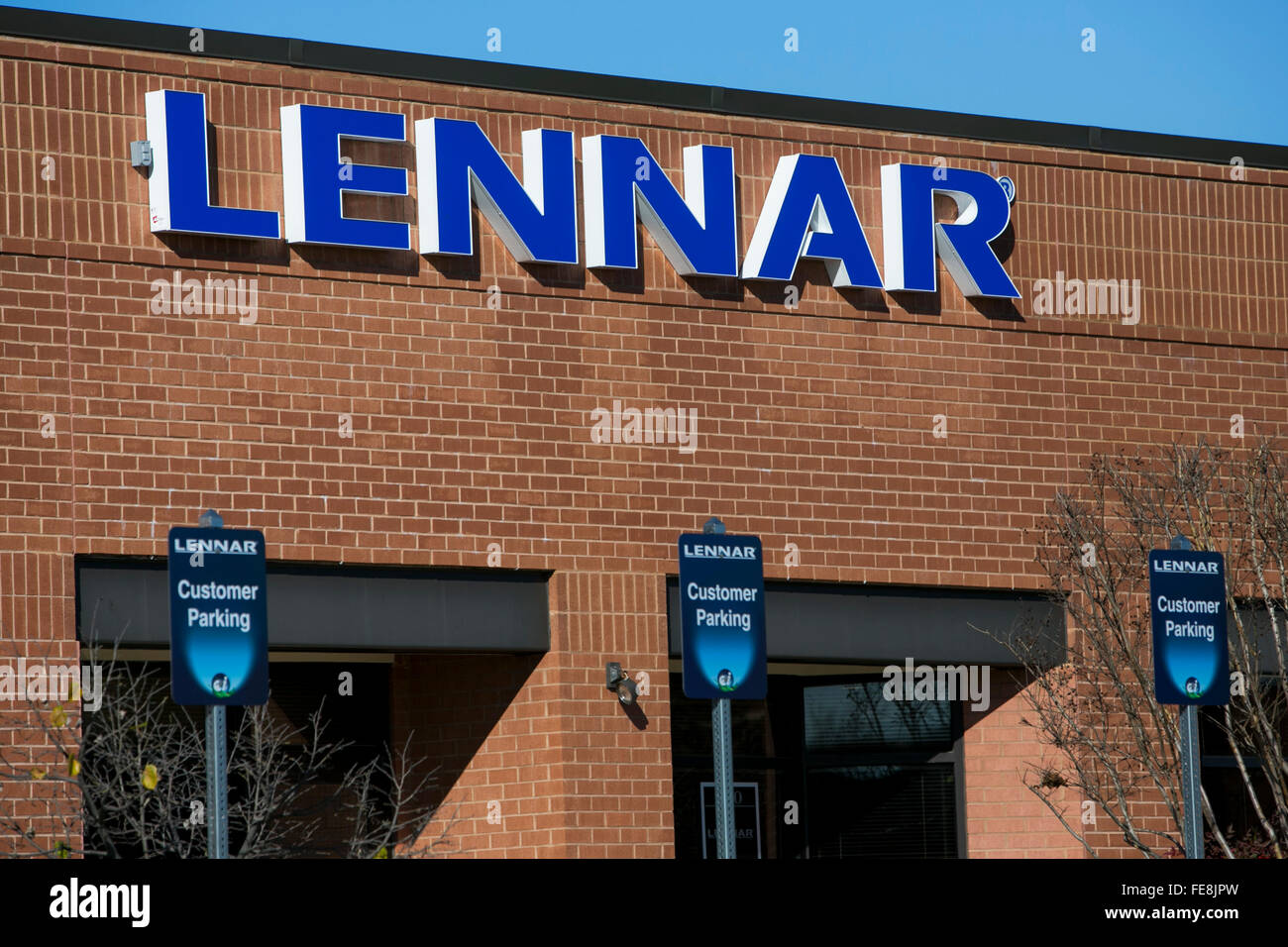 A logo sign outside of an office building occupied by the home builder Lennar Corporation in Columbia, Maryland on January 2, 20 Stock Photo
