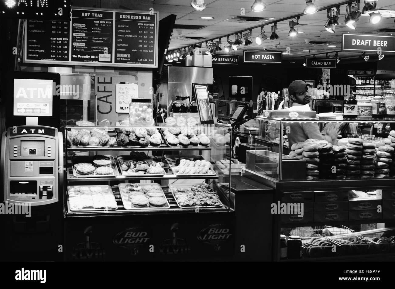 Display Cabinets Of Cafe Stock Photo - Alamy