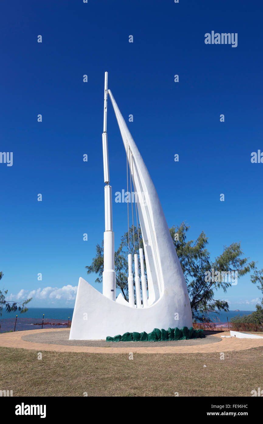 The Singing Ship Memorial to Captain James Cook, Emu Park, Queensland, Australia Stock Photo