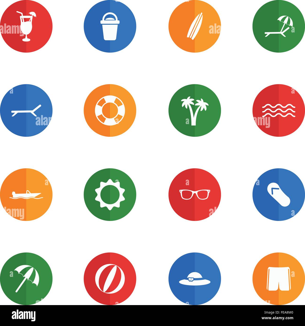 Beach simply icons Stock Vector Image & Art - Alamy