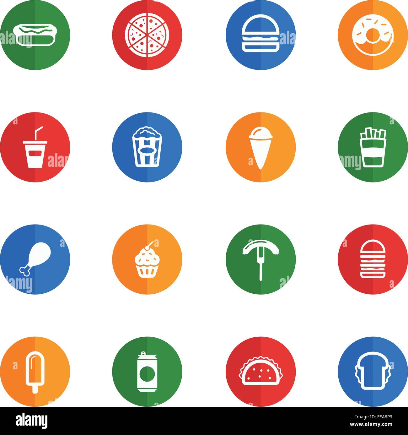 Fast food simply icons Stock Vector Image & Art - Alamy