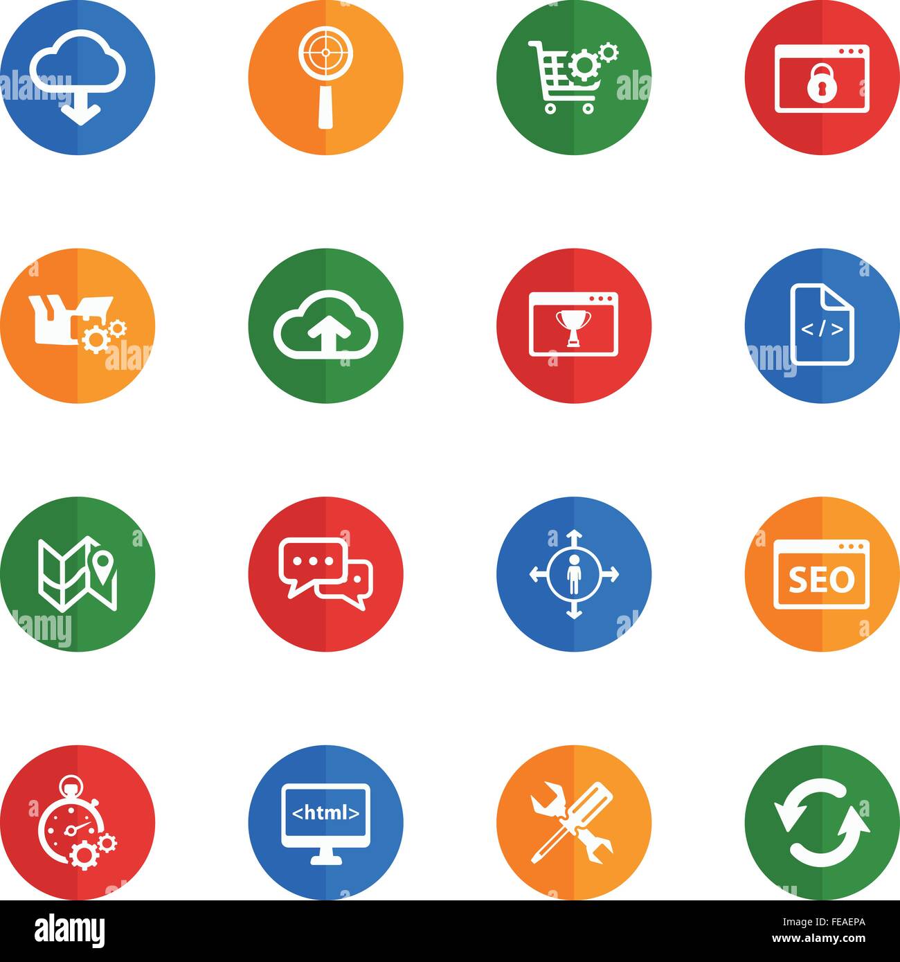 SEO and development simply icons Stock Vector Image & Art - Alamy