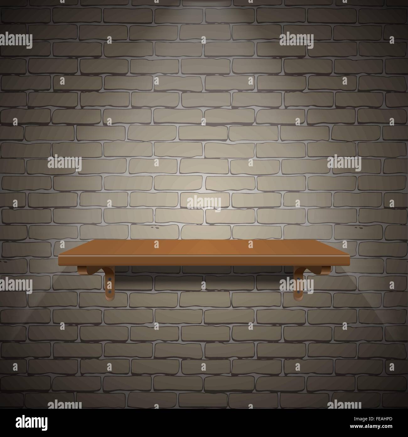 wooden shelf on brick wall texture background Stock Vector Image & Art
