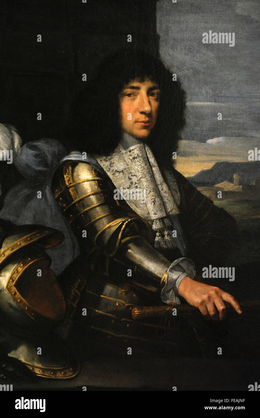 Sebastien Bourdon (1616-1671). French painter. Portrait of a Man in Armour (French Marshal). The State Hermitage Museum. Saint Petersburg. Russia. Stock Photo