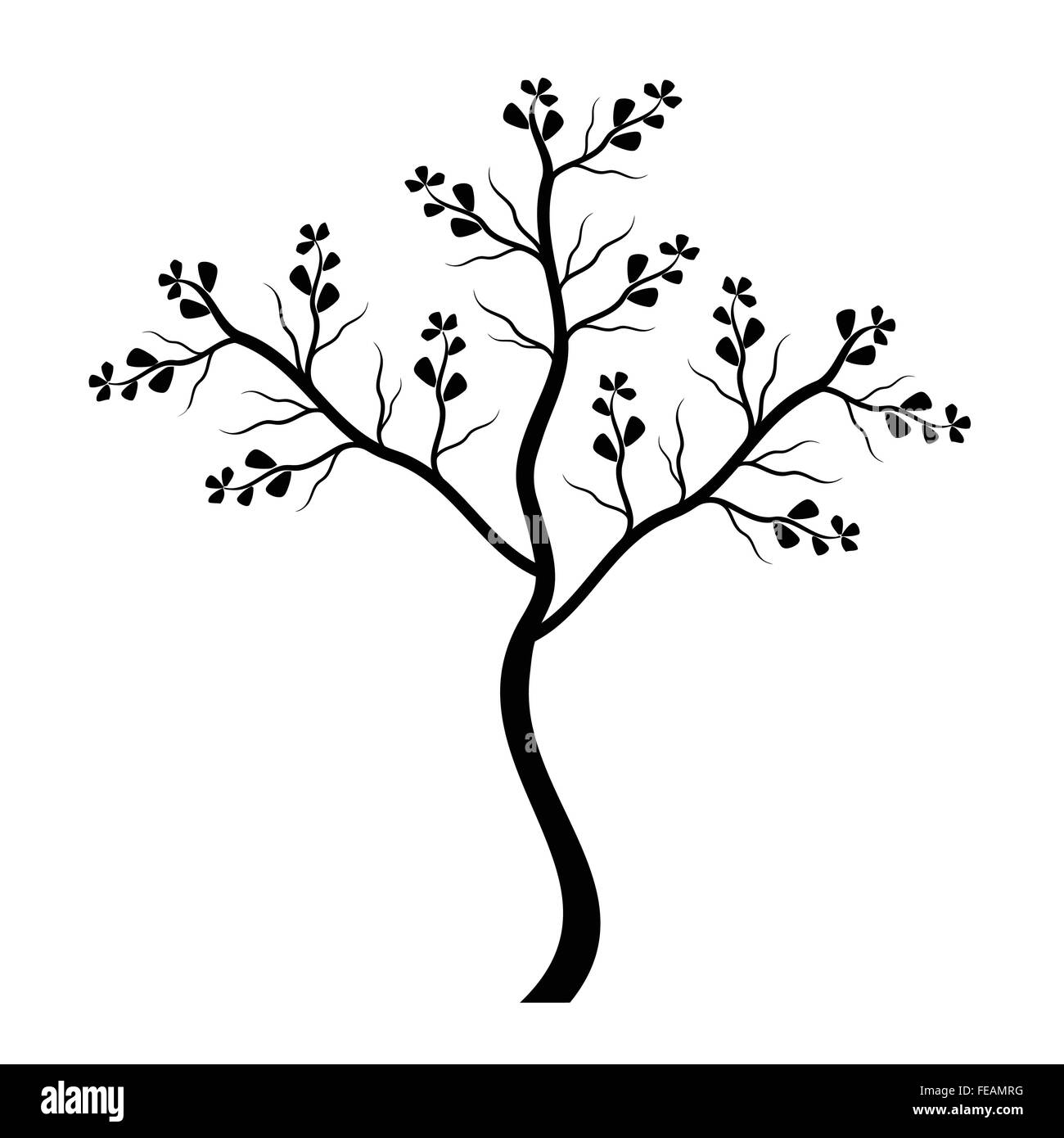 Art tree silhouette isolated on white background Stock Vector Image ...