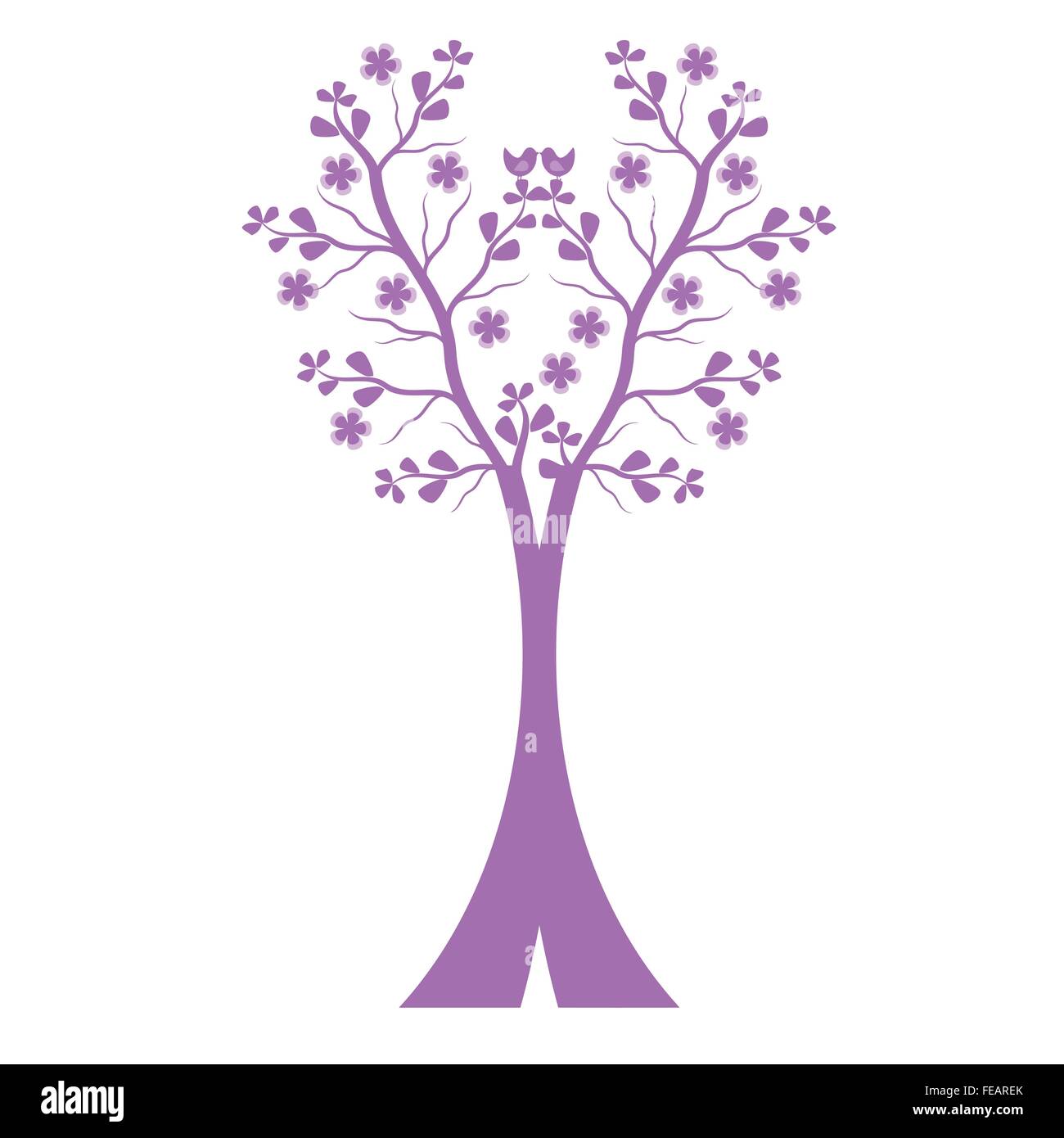Art tree silhouette isolated on white background Stock Vector