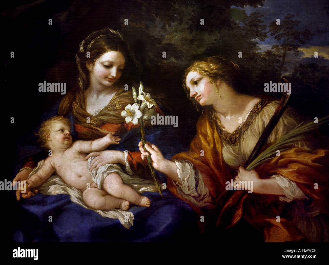 The Virgin, the Infant Jesus and St. Martine 1643 Pietro Berrettini said Pietero CORTONA 1596 - 1669  Italy Italian   vers 1643 Stock Photo