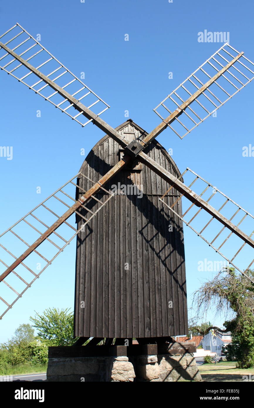 Wind mill on the island Bornholm. Denmark Stock Photo - Alamy