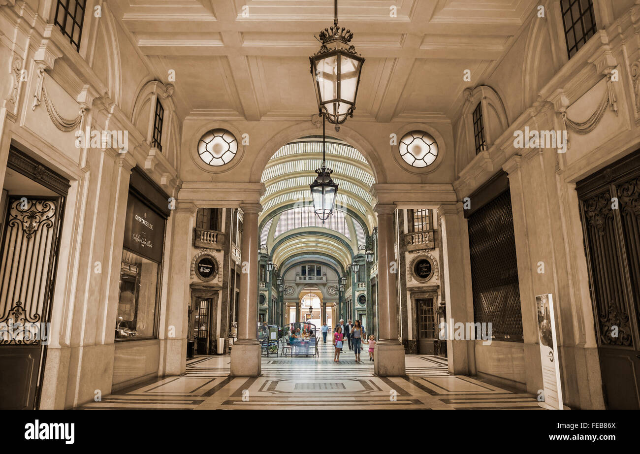 Galleria San Federico - San Federico Gallery, commercial building in the historic center of Turin . Stock Photo