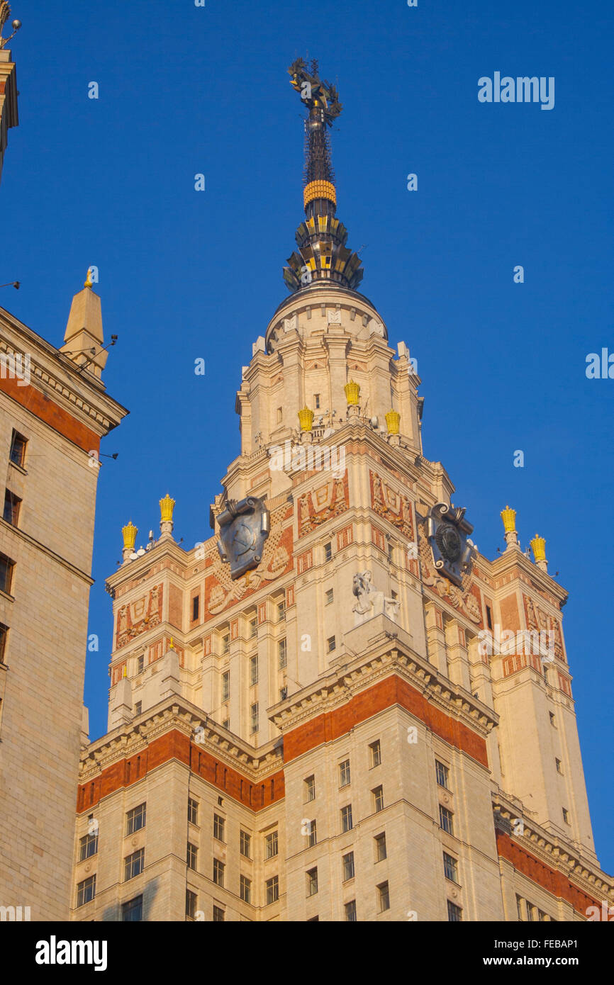 Moscow State University, one of Stalin's Seven Sisters Moscow, Russia Stock Photo