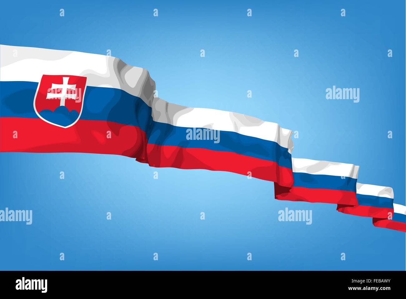 National flag of Slovakia Stock Vector