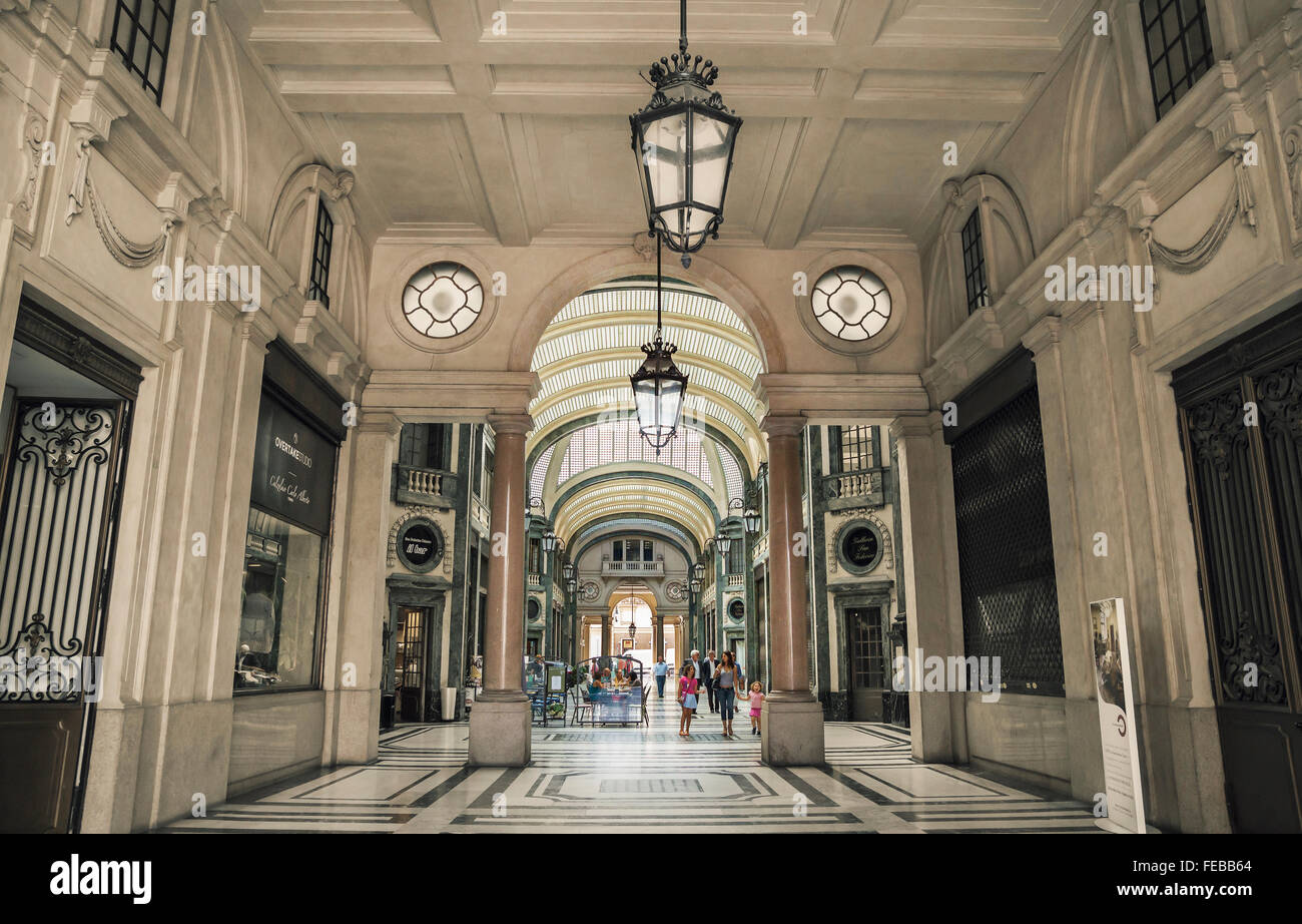 Galleria San Federico - San Federico Gallery, commercial building in the historic center of Turin . Stock Photo