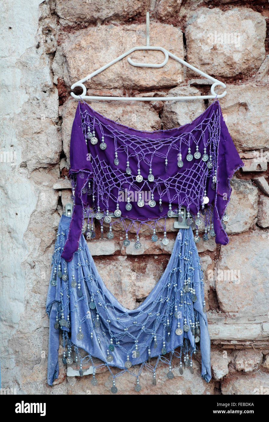 Traditional Turkish Clothing for sale, Antalya, Turkey Stock Photo