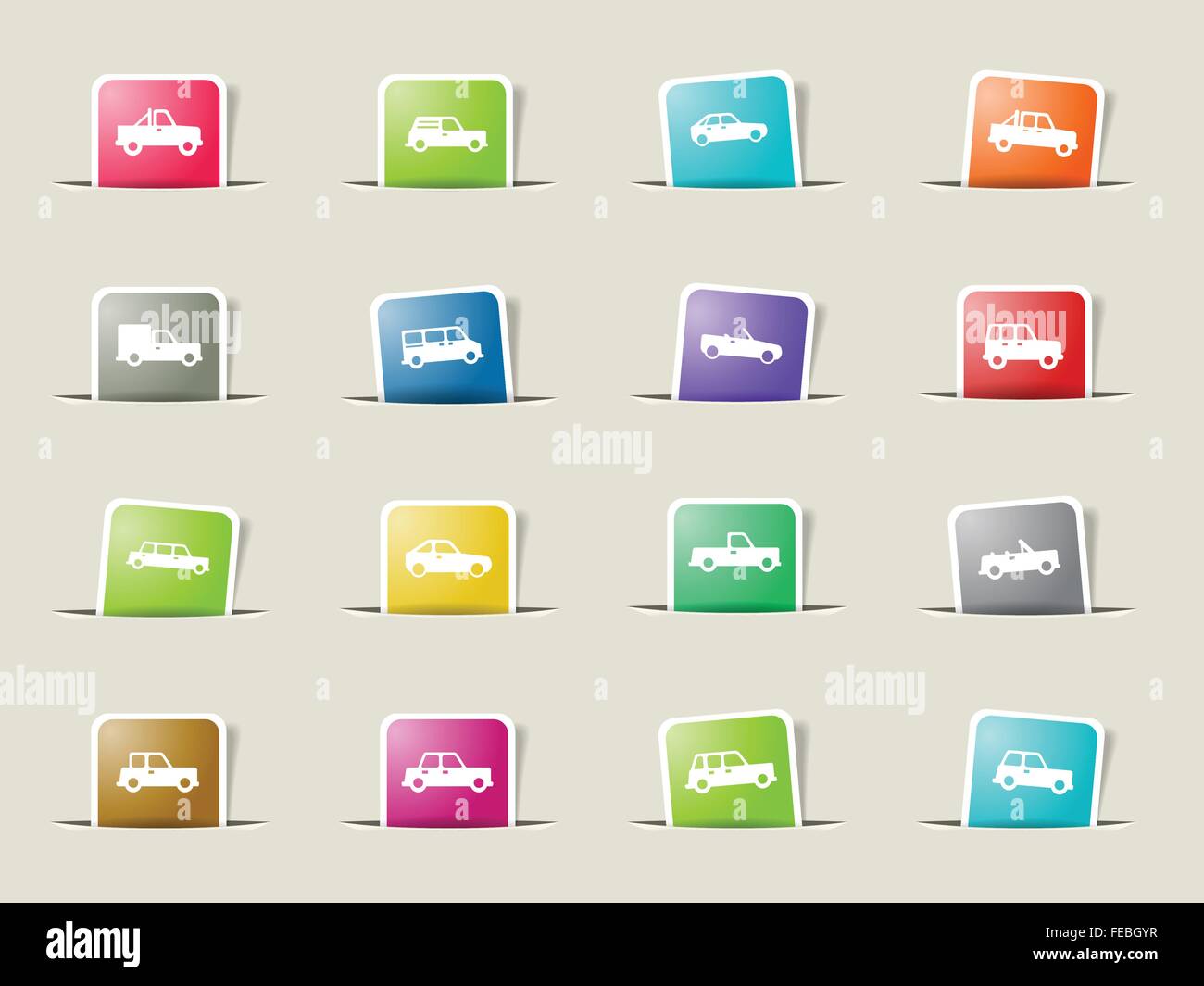 Cars simply icons Stock Vector Image & Art - Alamy