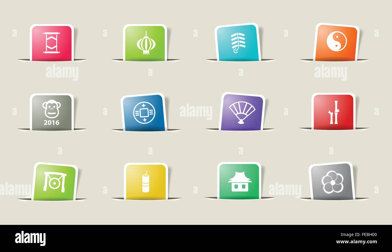 Chinese New Year simply icons Stock Vector Image & Art - Alamy