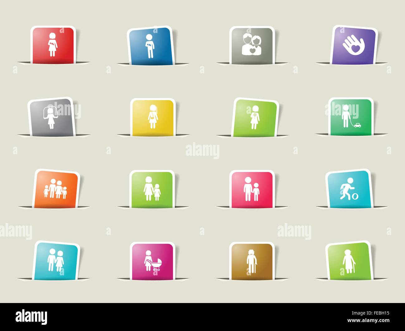 Family simply icons Stock Vector Image & Art - Alamy