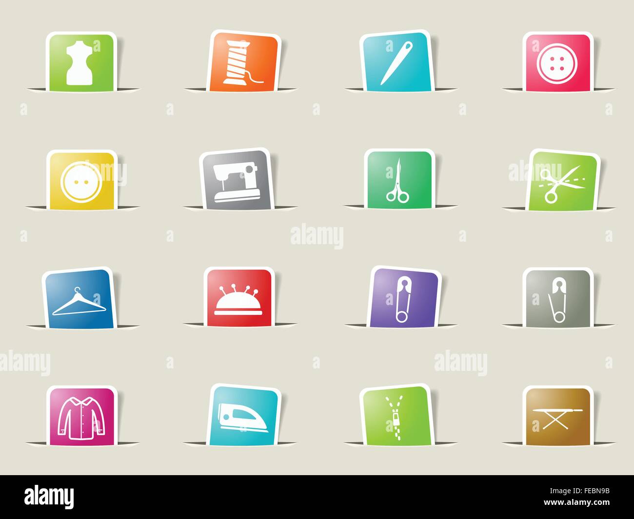 Tailoring simply icons Stock Vector Image & Art - Alamy