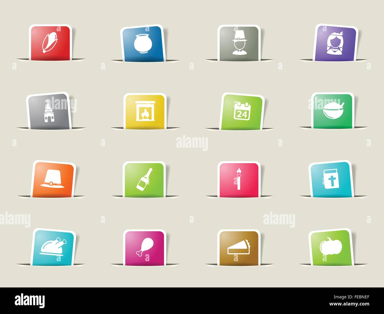Thanksgiving simply icons Stock Vector Image & Art - Alamy