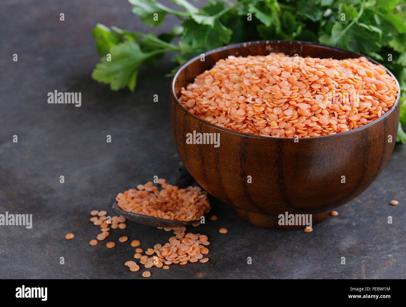 Natural organic red lentils for healthy food Stock Photo - Alamy